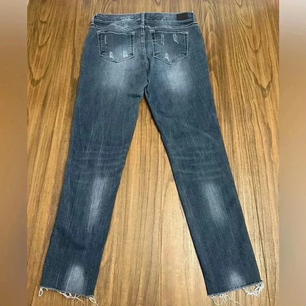 Dear John Straight Light Distressed Raw Hem Blue Denim Jeans Women’s Size 28